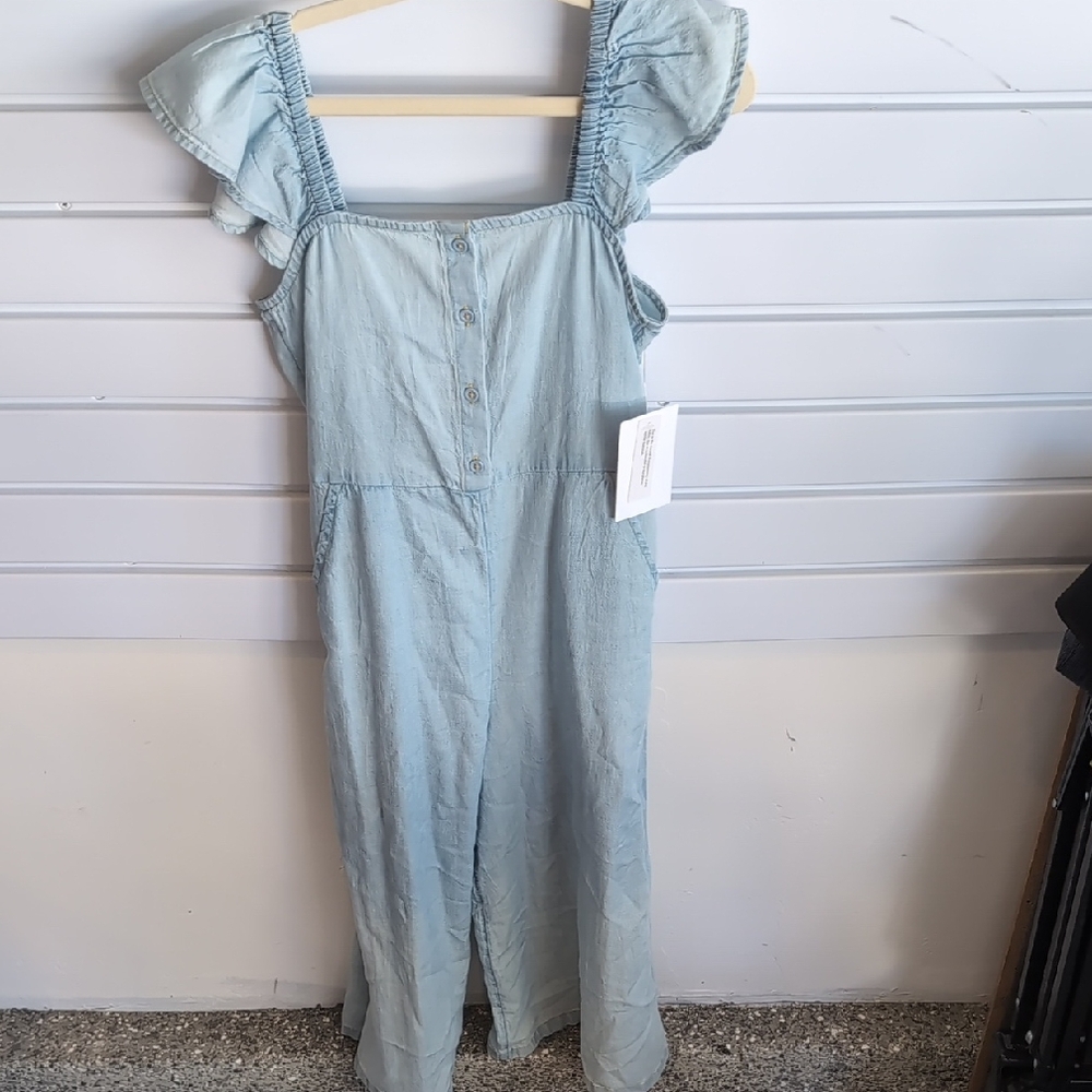 Light Blue Ruffled Jumpsuit
